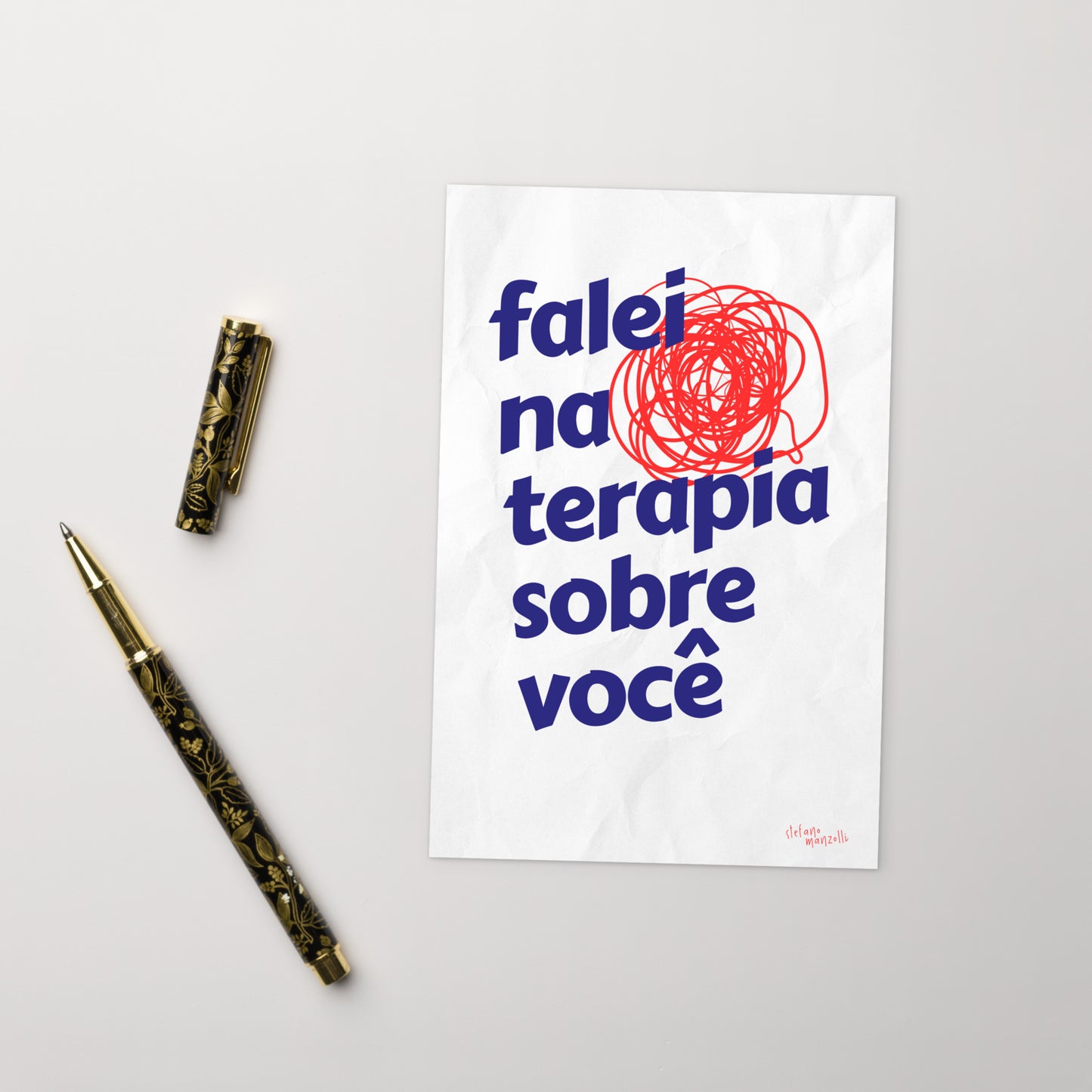 falei na terapia | cartão postal